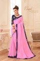 couleur rose tendre sari de soie