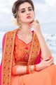 rose foncé & mousseline orange sari