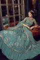 couleur bleu turquoise costume Anarkali net