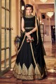 costume art couleur noire soie Anarkali