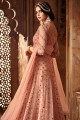 costume poussiéreux Anarkali net de couleur rose