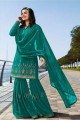 couleur bleu turquoise georgette palazzo costume 