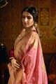 magenta couleur rose satin georgette costume Anarkali