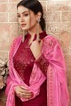 art couleur rose magenta costume soie palazzo