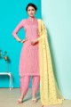 costume coton confiture couleur rose churidar