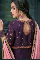 costume georgette violet satin couleur Anarkali