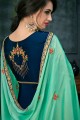 couleur bleu royal costume satin georgette Anarkali