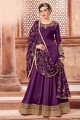 costume georgette violet satin couleur Anarkali