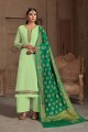satin couleur vert pastel costume palazzo georgette