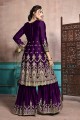 costume georgette violet satin couleur palazzo
