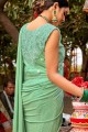 Rama Sari De Mariage De Soie Verte