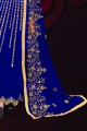 Costume Bleu Royal En Georgette Anarkali