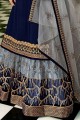 Georgette Bleu Marine Et Satin Eid Lehenga Costume