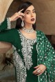 Vert Faux Georgette Eid Costume Pakistanais