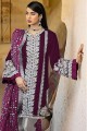 Costume Pakistanais Eid Faux Georgette Violet