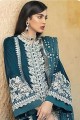 Costume Pakistanais Bleu Aqua En Georgette Eid