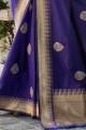 Bleu Royal Banarasi Soie Brute Sari