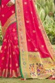 Soie Rose Sud Indien Sari