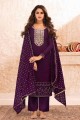 Costume De Vin Violet Georgette Eid Pakistanais