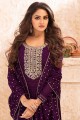 Costume De Vin Violet Georgette Eid Pakistanais