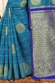 Sari Banarasi En Coton Bleu