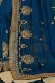Mousseline De Soie Bleue Sari