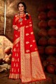 rouge Banarasi Soie Brute Banarasi Sari
