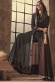 Costume Anarkali En Coton Et Soie En Noir