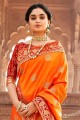 Orange Banarasi Soie Brute Banarasi Saree