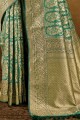 Tissage Banarasi Sari En Vert