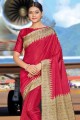 sari en coton et manipuri rose foncé