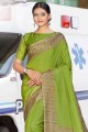 coton et sari manipuri en vert