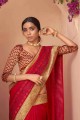 Thread Saree in Red