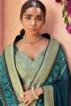 sari de mousseline bleue sari