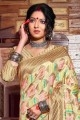 tissage banarasi sari en beige