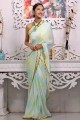 sari imprimé en multicolore