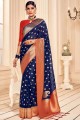 Tissage Banarasi Saree en bleu royal