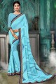 bleu ciel georgette sari