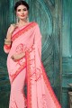 georgette sari en rose