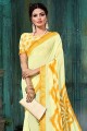 saris imprimé en jaune