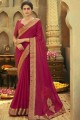 Embroidered Saree in Pink
