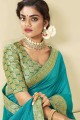 saris sud indien en soie en bleu