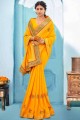 saris sud indien en soie en jaune
