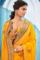 saris sud indien en soie en jaune