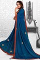 tissage lycra regal bleu sari avec chemisier