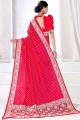saris rouge lave du sud de l’Inde dans le tissage du jacquard et de la soie