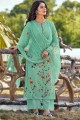 Vert d'été Salwar Kameez en Coton Imprimé