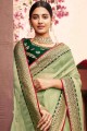 tissage de soie hiver noisette sari avec chemisier