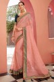 saris bronzé rosâtre de soie dans le tissage