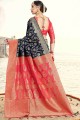 Banarasi Saree in Navy blue Silk with Weaving Designer work